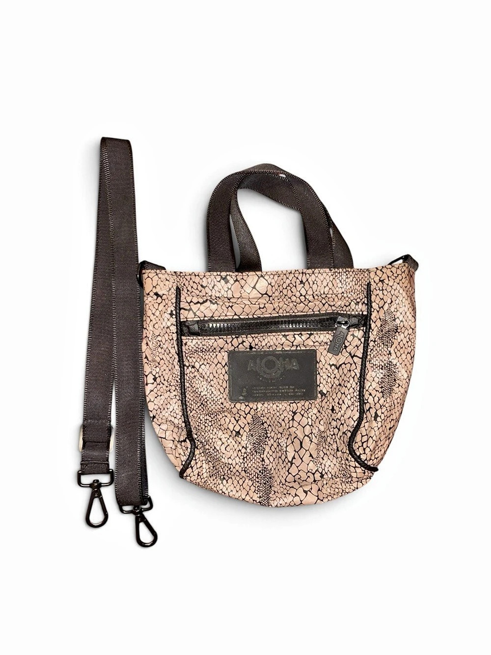 ALOHA Collection Python Le Tour Printed Tote Bag Pink & Black